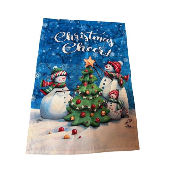 Garden Flag - Christmas Cheer Snowman Print Flag18"x27" - Picture 1 of 6